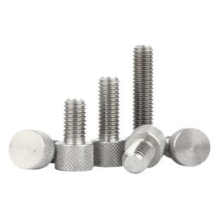 304不锈钢圆形手拧螺丝单头滚花手扭螺丝钉小头手紧调节螺栓M2-M8