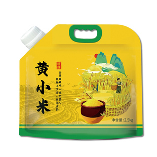 农家小米袋子5kg10斤自立自封口塑料手提袋大米包装袋吸嘴袋防潮