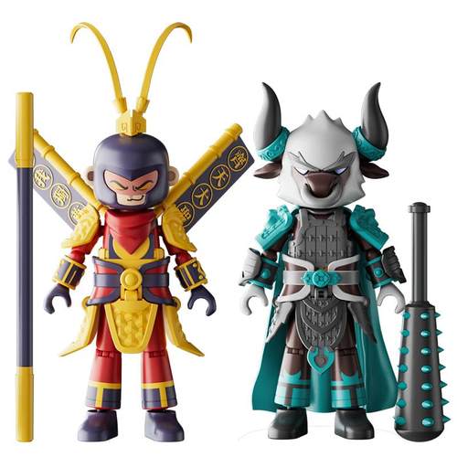 布鲁可英雄无限系列积木人法相小颗粒孙悟空黄忠刘备拼装手办玩具