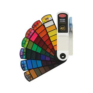 掌握扇形固体水彩颜料套装便携水粉学生专用专业画画工具全套色粉24色不透明盒48色美术填色线稿写生36色diy