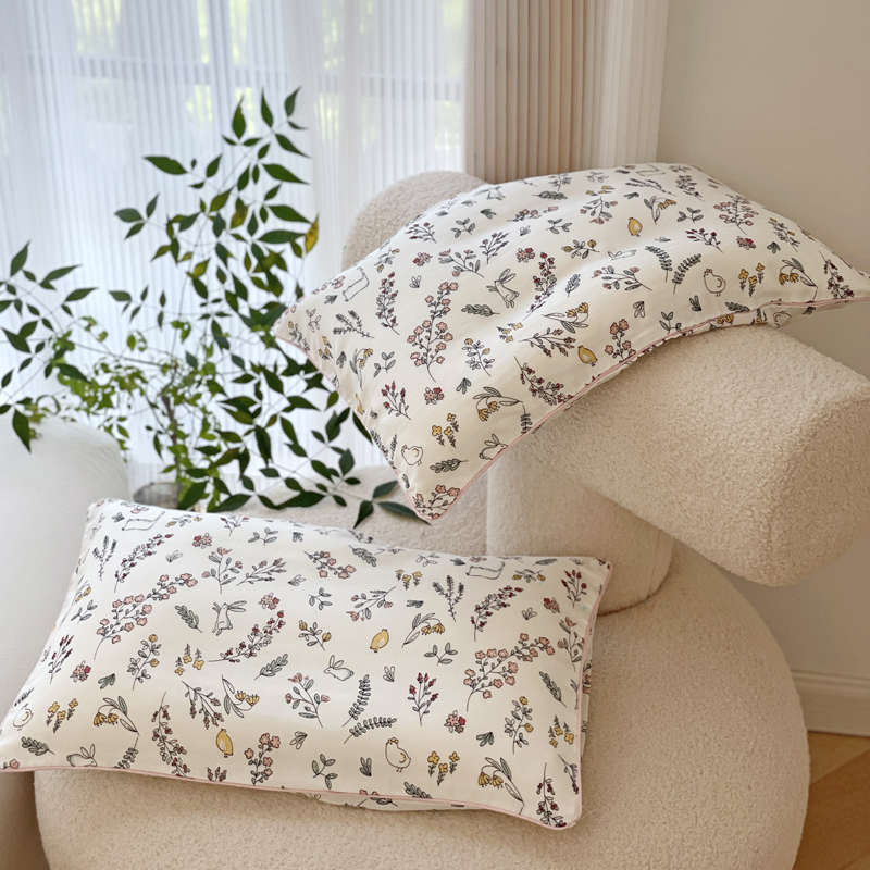 a类卡通竹纤维双层纱枕套儿童夏季透气35×55乳胶宝宝枕头套纯棉