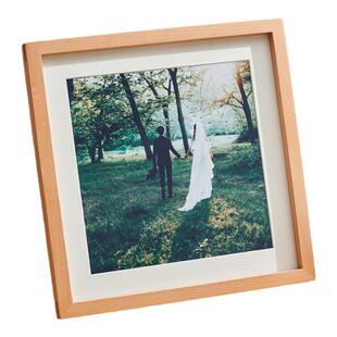 正方形黑胡桃实木榫卯相框情侣结婚照剪纸简约现代照片墙挂墙摆台