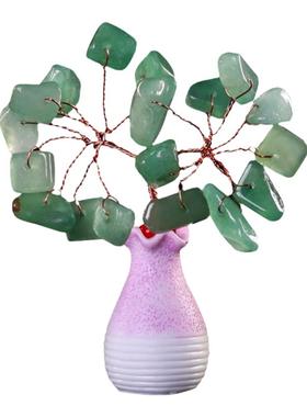 水晶发财树迷你招财树摆件装饰