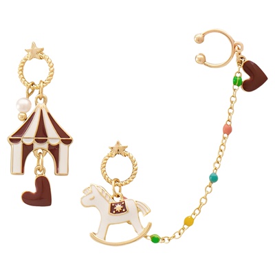 IPINK木马游乐园不对称耳环