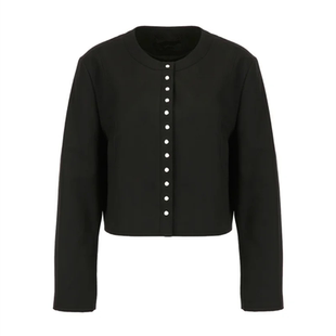 jennie金珍妮同款小香风黑色外套女2025秋季韩版气质休闲夹克上衣