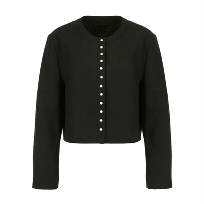 jennie金珍妮同款小香风黑色外套