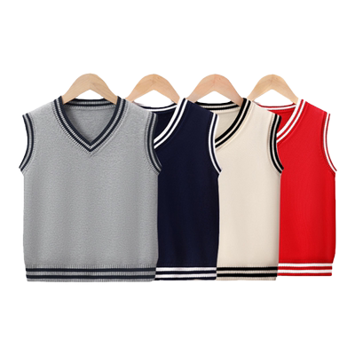 罗蒙儿童针织马甲校园时尚