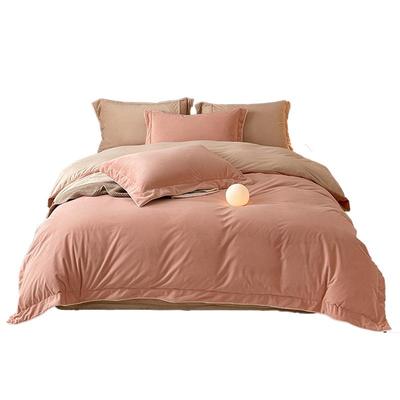 加厚保暖婴儿绒四件套简约纯色