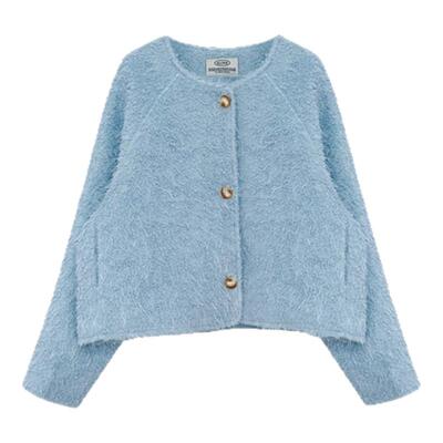 【现货】Nothing Written Narchi韩国温柔圆领羊毛纯色毛呢短外套