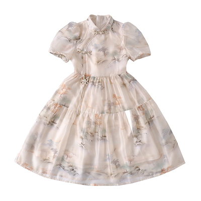 半度闲夏季女童原创新中式连衣裙