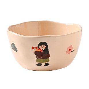 陶瓷面碗家用2026新款个人专用6英寸高颜值儿童可爱汤面碗面条碗