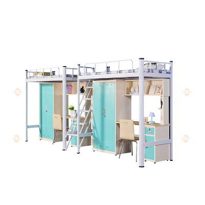 带书桌衣柜双层床组合员工宿舍