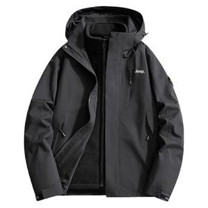 Jeep吉普官方冲锋外套男户外三合一2025新款抓绒两件套登山服夹克