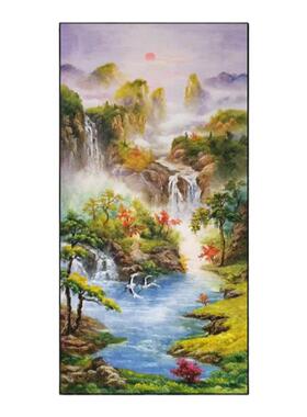 手绘新中式聚宝盆油画