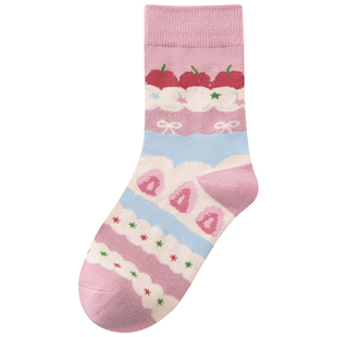 六指鼠加长女童袜子春秋冬季纯棉袜儿童中高筒女孩大童韩版潮袜秋