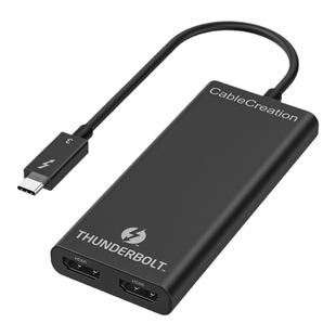 雷电3转双HDMI转换器typec双屏拓展4K高清Thunderbolt3扩展坞适用苹果MacBookAir13IMacPro华为MateBook14