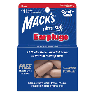 美国mack's泡棉隔音降噪耳塞睡觉飞机旅行睡眠呼噜降噪音 肤色款