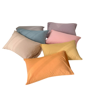 朴实无华小舒服 全棉色织水洗棉纯色枕套单只枕芯罩百搭莫兰迪色