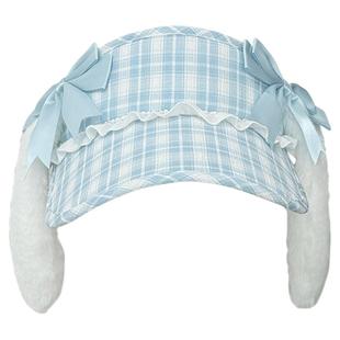 1Gangster Inn原创小兔空顶遮阳帽亚文化帽子蕾系型可爱宅系防晒