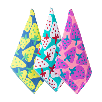 贴心时光纯棉纱布洗脸毛巾草莓