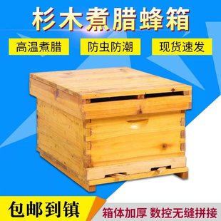 蜜蜂蜂箱全套野外专用养蜂工具煮蜡杉木成品蜂巢框平箱中蜂诱蜂箱