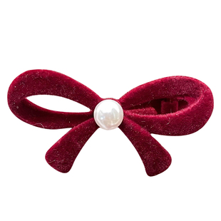 新年红色蝴蝶结儿童发夹女2025新款女童刘海夹子侧边发卡过年头饰