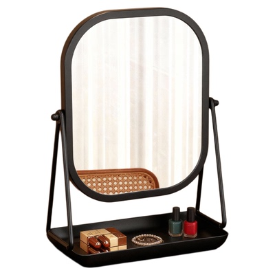 居烁轻奢风旋转化妆镜台式桌面