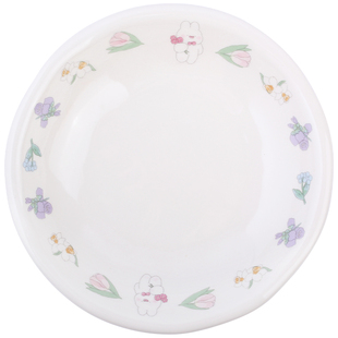 蓝莲花家居茉茉兔碗一人食瓷碗家用陶瓷盘饭碗盘子可爱米饭碗餐具