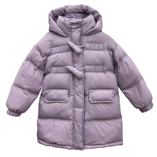 女童中长款羽绒服儿童女款冬季超轻棉衣冬装女宝加绒加厚小童外套