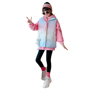 洋气女童三件套2025春装5新款9运动套装6小女孩8儿童装时髦11岁潮