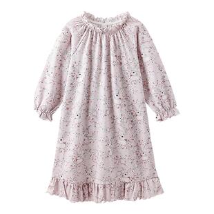 英氏女童睡裙儿童春秋纯棉a类长袖连衣裙女孩公主风睡衣可爱全棉