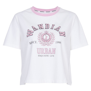 婉甸2025象牙白短袖T恤甜美风1241T04RX3