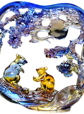 水晶老鼠摆件招财属鼠的生日礼物