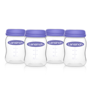 Lansinoh/兰思诺进口储奶瓶母乳保鲜瓶奶水密封储存杯160ml四只装