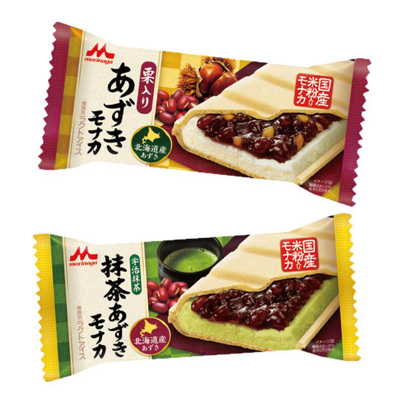 日本进口森永红豆抹茶威化冰淇淋