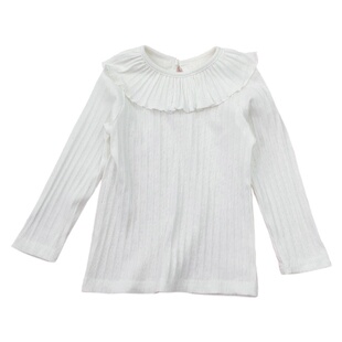 女童打底衫儿童薄款女宝宝内搭荷叶边上衣春秋婴儿纯棉长袖T恤