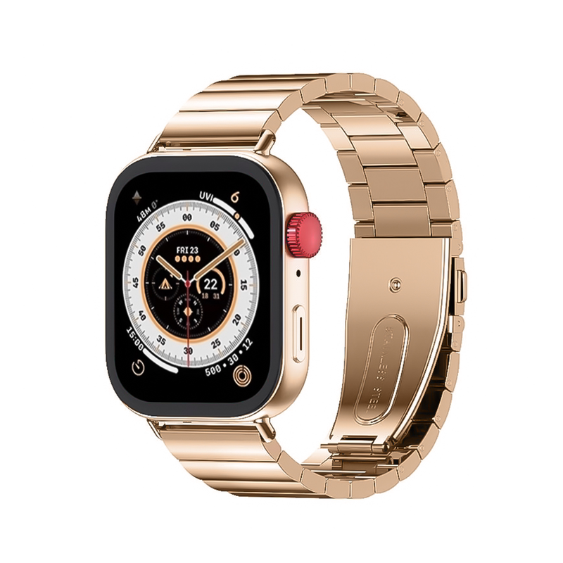 适用iwatch华为手表FIT4Pro不锈钢表带fit5Pro折叠扣fit3商务腕带
