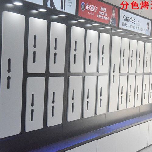 高端防盗门智能指纹锁架展示柜台货架安防体验桌挂板商用