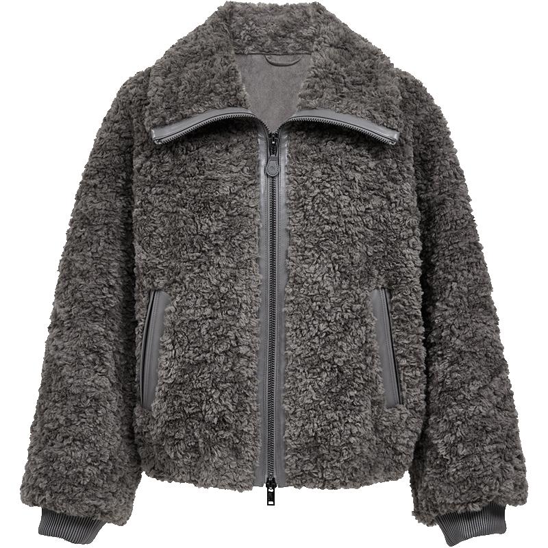 ONLYPU包边仿羊羔毛仿皮草棉服