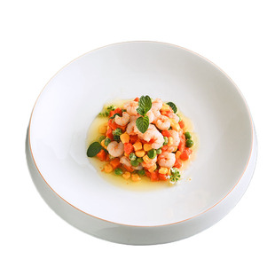 淡青色中式创意酒店特色圆凹商用个性盘子陶瓷意境菜盘饭店凉菜盘