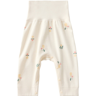 婴儿保暖裤春秋内穿新生儿裤子纯棉高腰护肚秋装幼儿打底宝宝秋裤