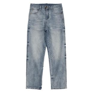 美式高街蓝色牛仔裤男款潮牌宽松直筒高端长裤子2026春季新款弹力