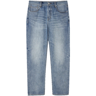 903杰克琼斯男装春季新款复古直筒水洗猫须蓝色牛仔裤长裤子男款