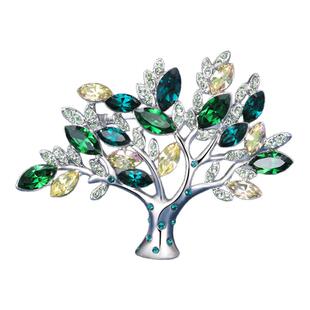 布兰琪高档水晶胸花火树银花胸针毛衣链配饰小众西装别针防走光扣