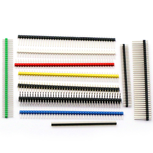 单排针双排针圆铜排针2.54MM 1.27 2.00间距1*40P直针插计弯针pin
