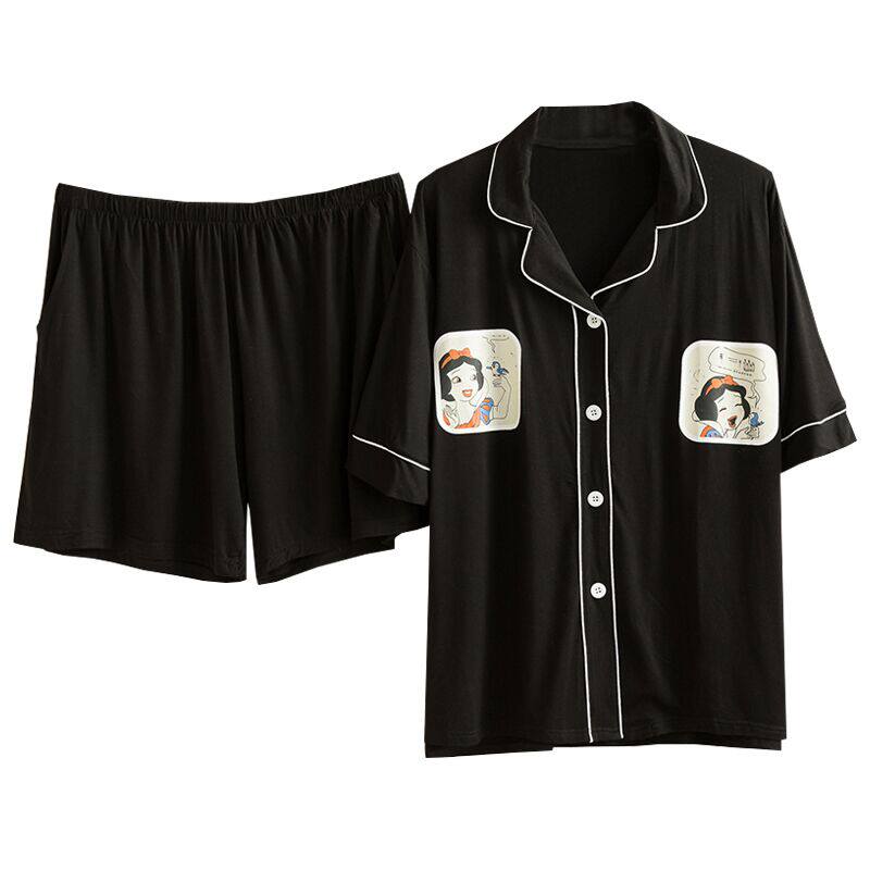 莫代尔短袖短裤肥大胖mm家居服