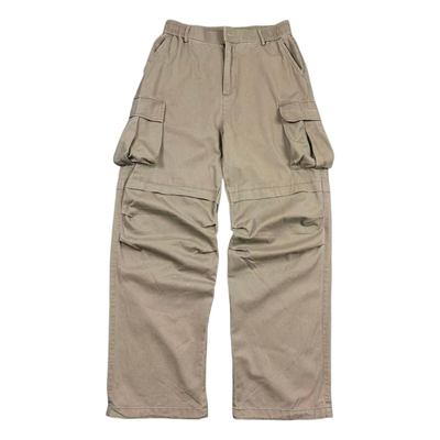 山系美式宽直筒多袋纯棉工装裤