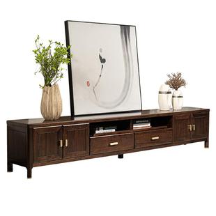 乌金木新中式电视柜茶几组合收纳储物柜一体2026新款家用实木柜