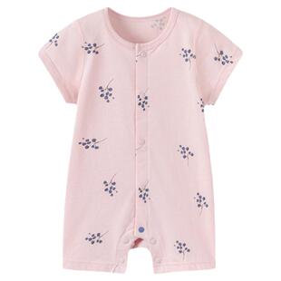 babylove婴儿连体衣夏季薄款纯棉短袖哈衣爬服宝宝可爱短爬夏装