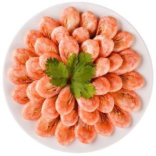 俄罗斯进口深海野生熟冻马加丹甜虾 北极冰虾 带籽虾即食海鲜礼盒